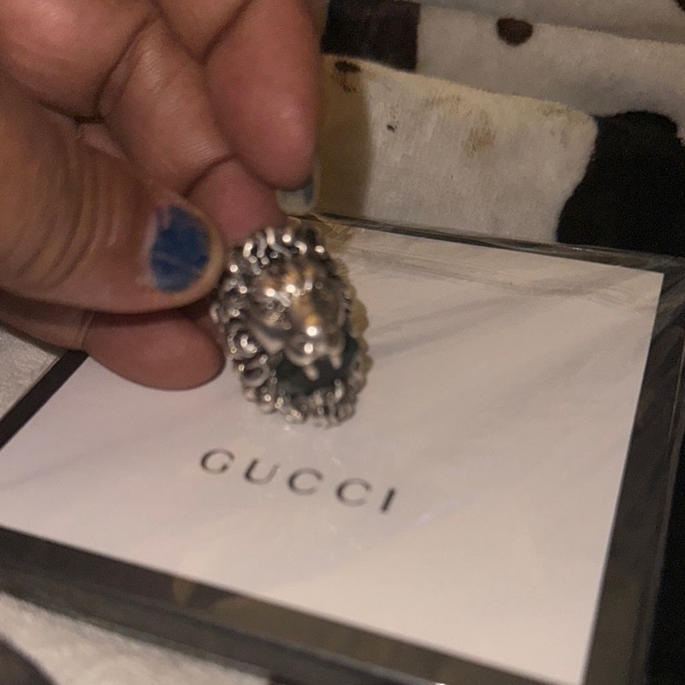 Gucci Silver Lion Head Ring